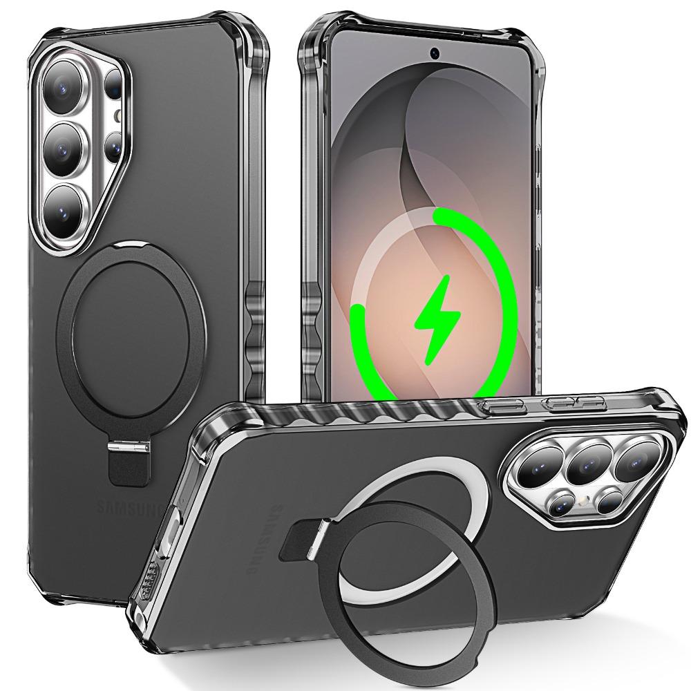 High Quality PC+TPU Magnetic 360°Rotating Ring Holder Case For Samsung Galaxy S26 S25 S24Ultra Plus For MagSafe Shockproof Cover