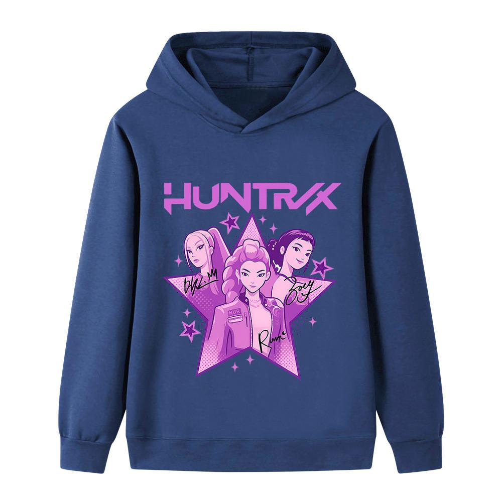 B1209 Kids Boys Girls Kpop Rumi Zoey Mira Print Long Sleeves Hoodie