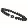 Initial Bracelet for Men and Woman Black Onyx 6mm Beads Bracelet with Letter Relationship Jewelry for Couples Alphabet bracelet