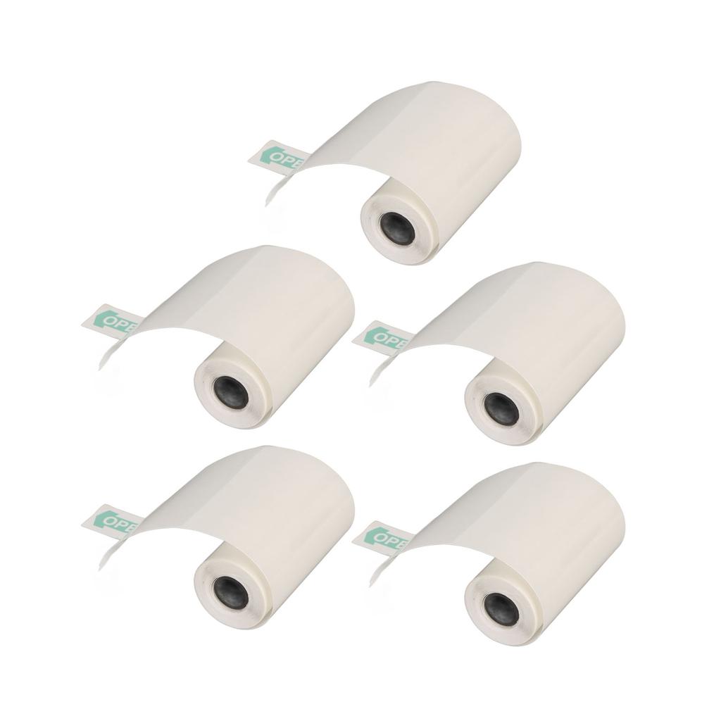 5 Rolls Adhesive Thermal Paper 2.2in Long 1in Wide Printing Transparent Thermal Sticker Paper for Ph