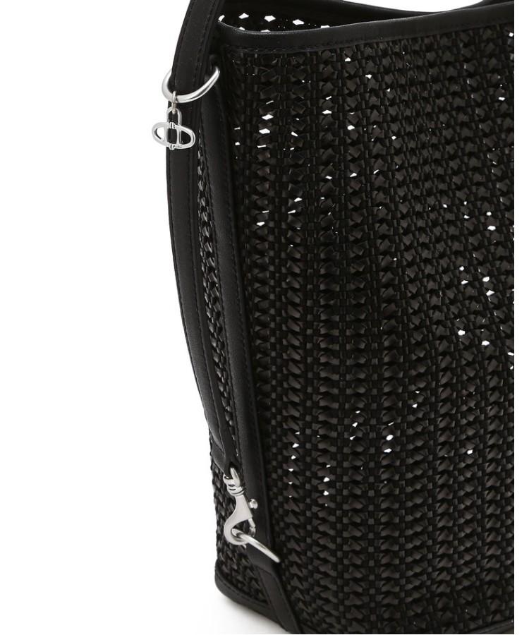 Athe Vanessabruno [Panier] Black Panier Mesh Shoulder Bag L Aaba6E841Bk
