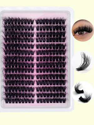 Μαύρες τουφωτές βλεφαρίδες, 12 σειρές, CC/D/DD βλεφαρίδες μινκ θερμής τήξης, για μεγάλα μάτια.