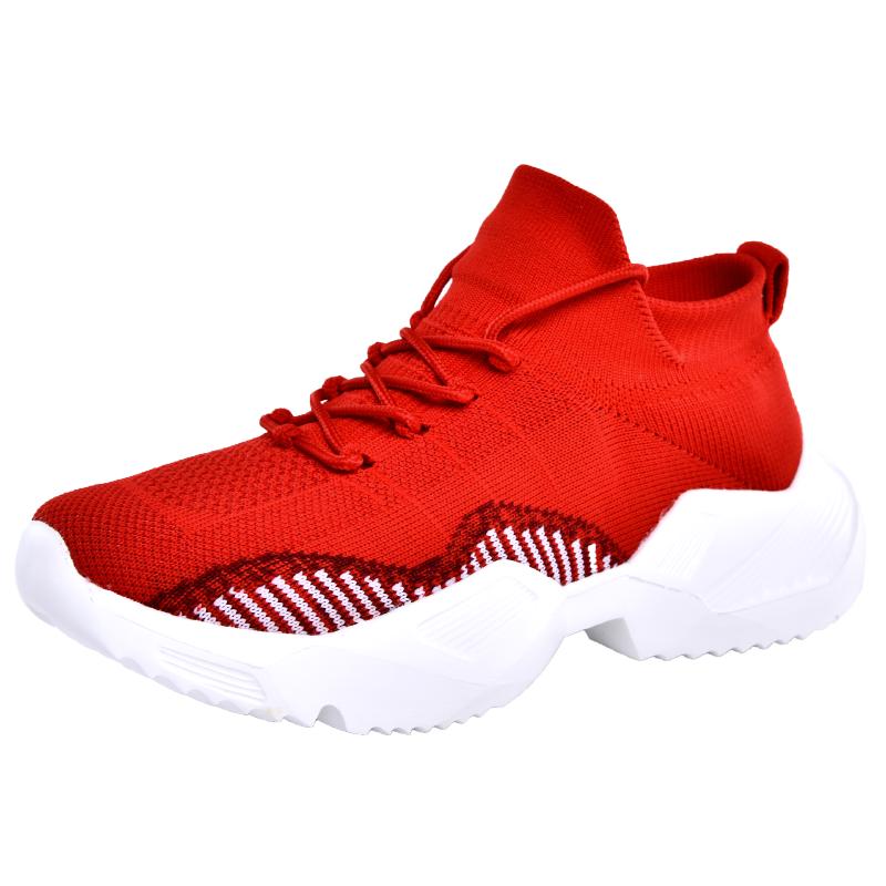 Fashion Men's and women's high top solid color lace-up casual sneakers comfortable breathable flat couple training running shoes