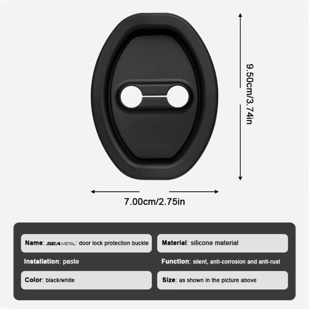 4Pcs Shock Absorbing Car Door Lock Pad Universal Fit Door Lock Protective Cushion  Lock Buckle