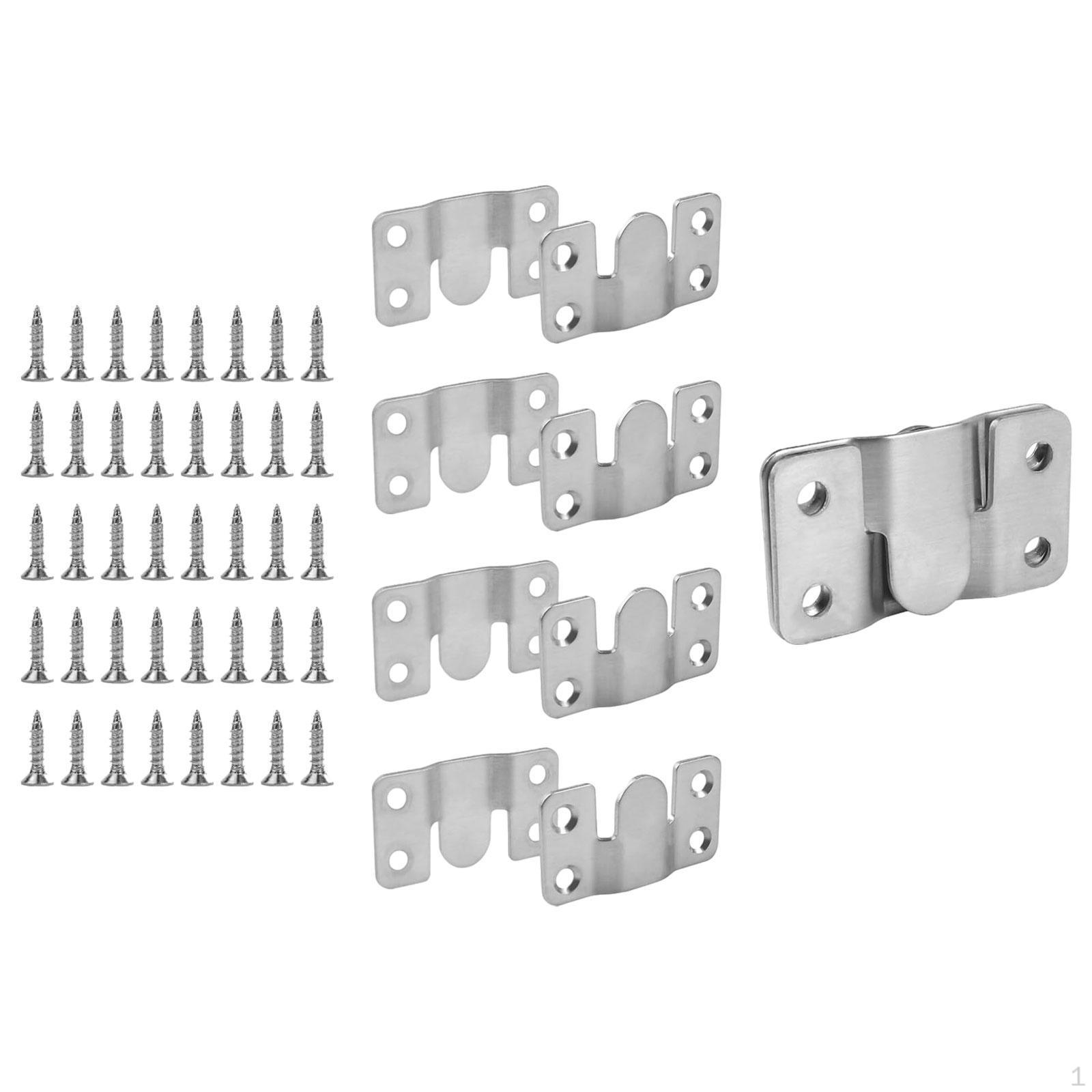 

10 взаимосвязанных крючков для скрытого монтажа кронштейнов для подвешивания картин, аксессуары из нержавеющей стали Silvery