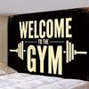 Retro Vintage Vintage Barbell Fitness Slogan Tapestry Wall Hanging Home Decor for Bedroom Living Room Dorm