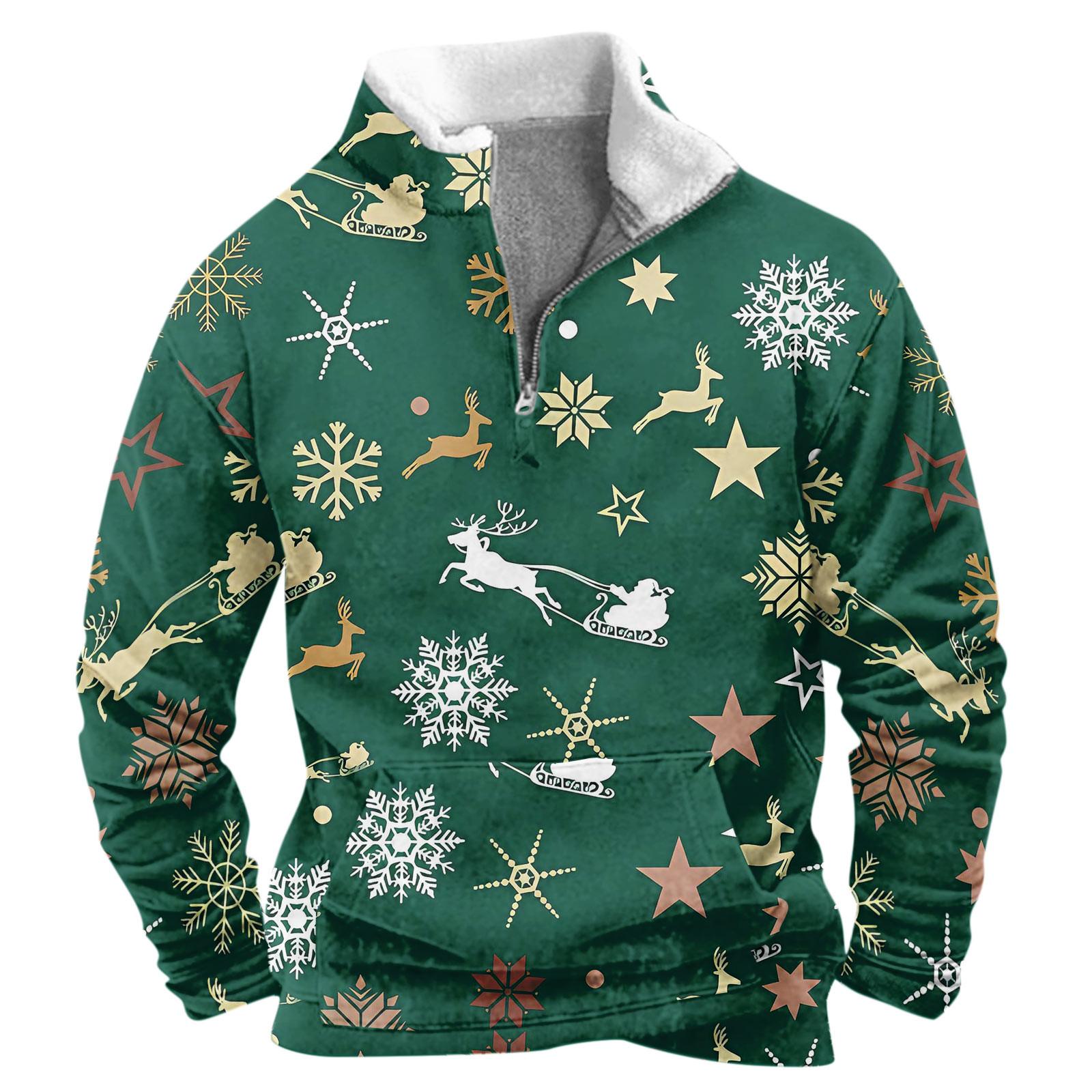 

Мужская свободная повседневная модная толстовка без капюшона с воротником-стойкой и полумолнией XL зелёный