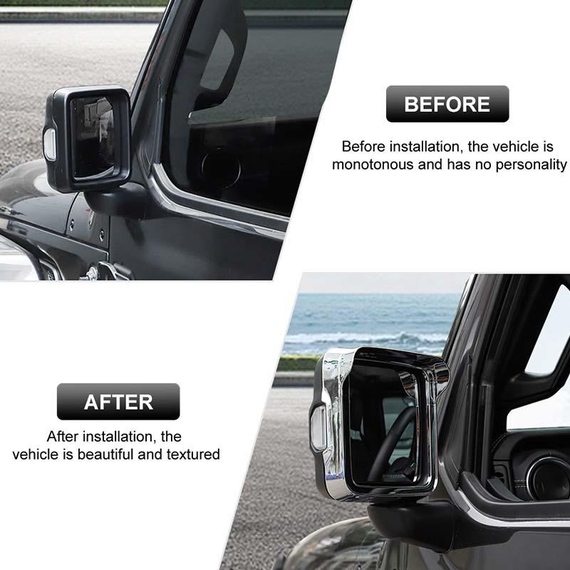 Backspegel Regnögonbryn Dekorativ Ram Kåpa För Jeep Wrangler JL För JT Gladiator 2018 Upp Biltillbehör Exteriör