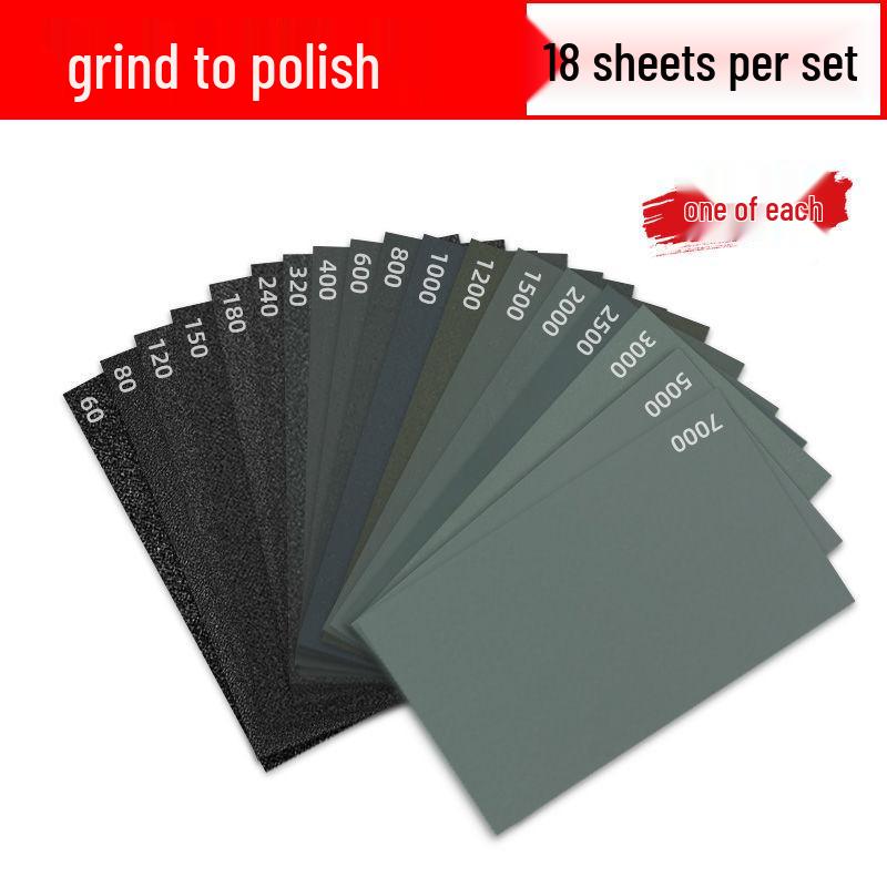 Multipurpose Wet Sandpaper Set for Polishing: Car, Jade, Amber, Wood, Metal, Wall, Billiard Cues