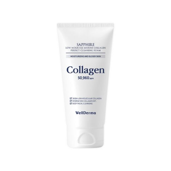 Wellderma Sapphire Low‑Molecular Marine Collagen Perfect Cleansing Foam 150g