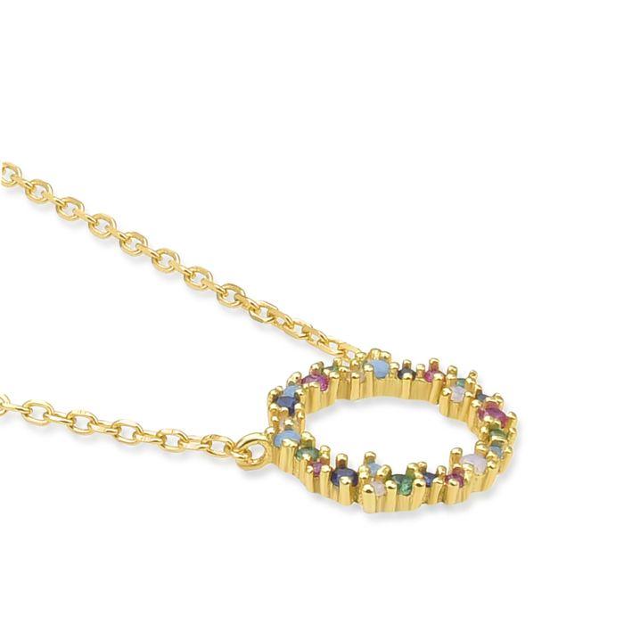 Collier - LUXENTER - Thilak - Argent 925 - Zircon Multicolore - Or Jaune 18K