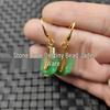 Emerald Green Jade Buckle Earrings for Women
