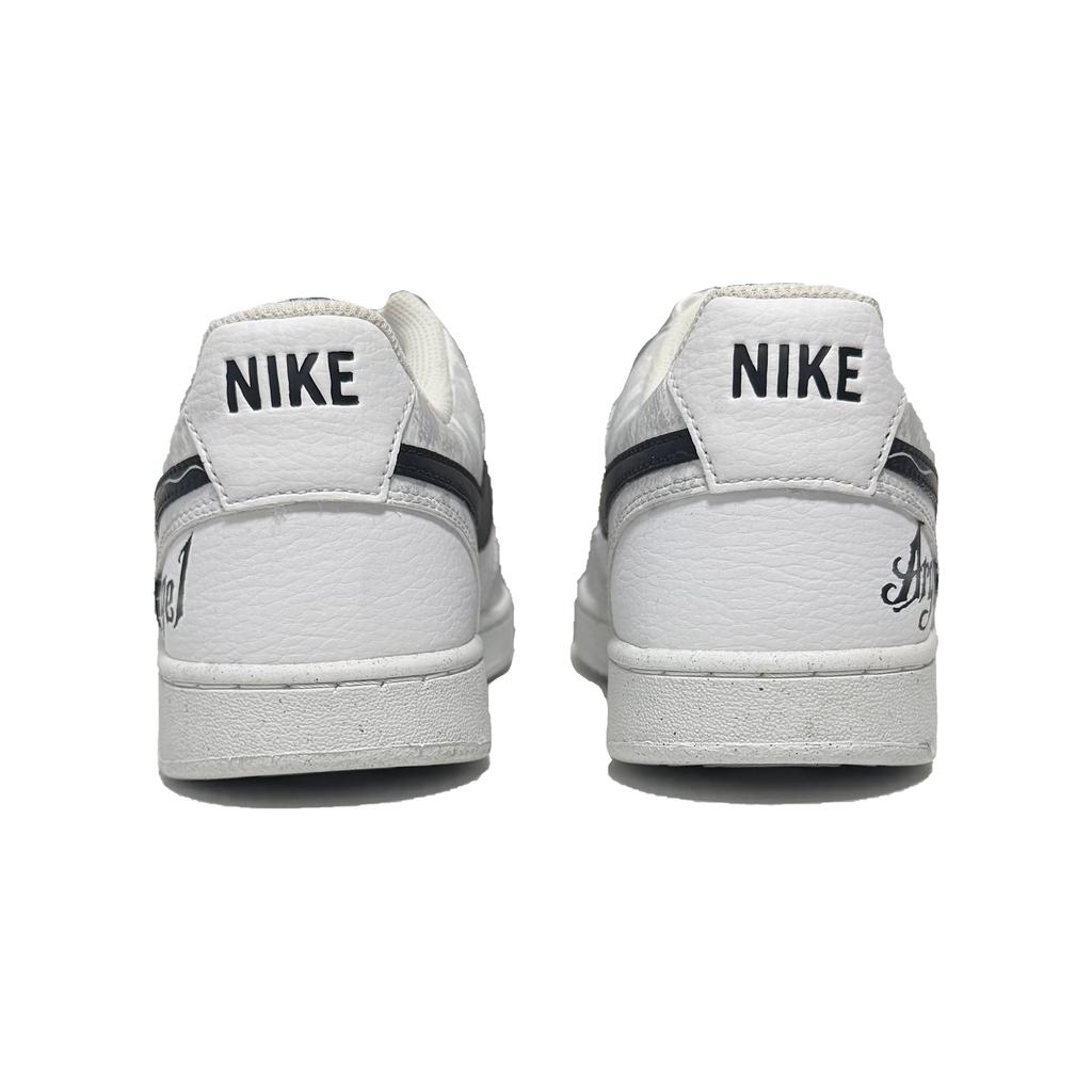 Nike Court Vision 1 Dark Thorn Lightweight And Breathable Low top Skateboard Shoes Men's Black White DH2987-101(Team61-)