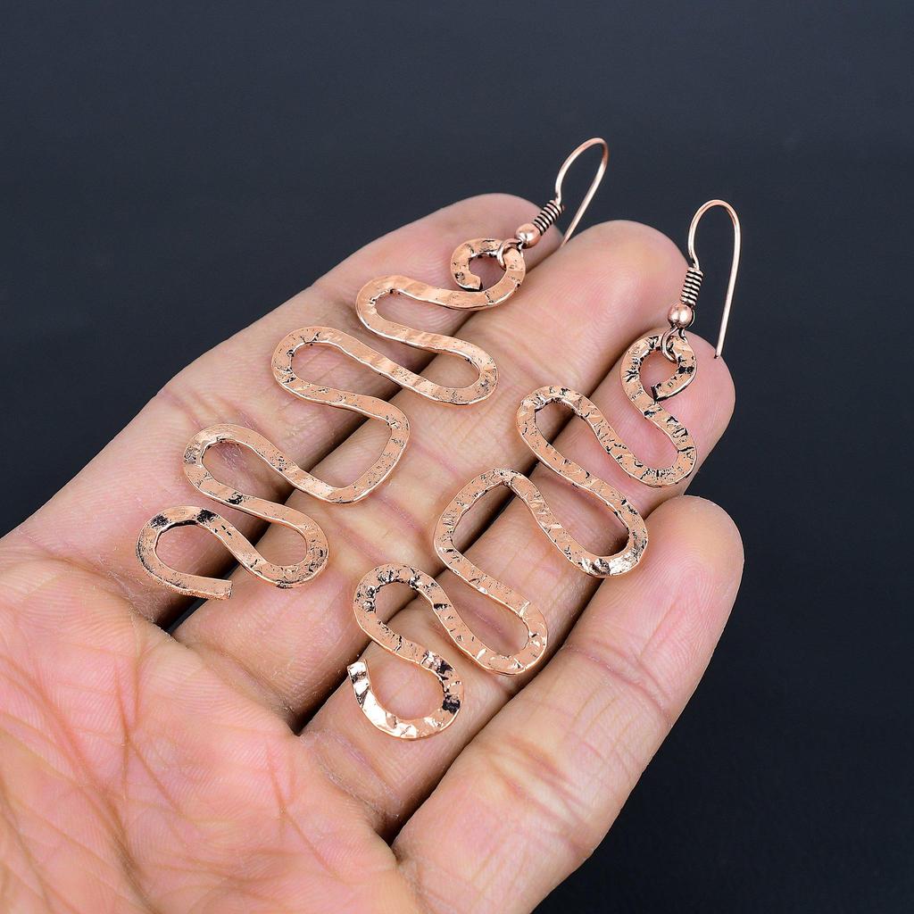 Designer Copper Earrings, Handmade Gemstone Earrings Jewelry, Gifts For Wife Brand New Earrings