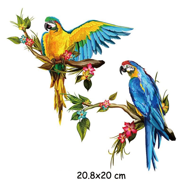 For Clothing T-shirt Heat Tranfer Printing Sticker Transfer Pyrography 2PC Bird Iris Series