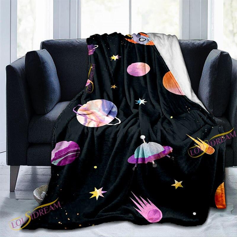 Galaxy Pattern 3D tištěná deka Plyšová deka Planets Tapiserie Flanelová deka Povlečení Zimní přehoz Přikrývka