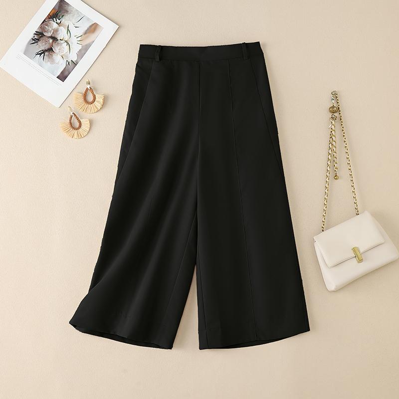 ZANZEA Women Casual Elastic Waist Loose Summer Capris Pants