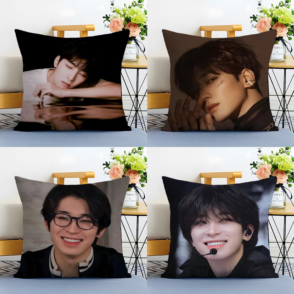 Popular Kpop Idol WWonwooS Cushion Cover Linen Pillowcase Soft for Sofa Bed Home Room Decor