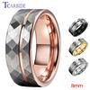8MM Hammer Wedding Band For Men Women Multi-Faceted Brushed Offset Grooved Finish Nice Gift Jewelry Comfort Fit