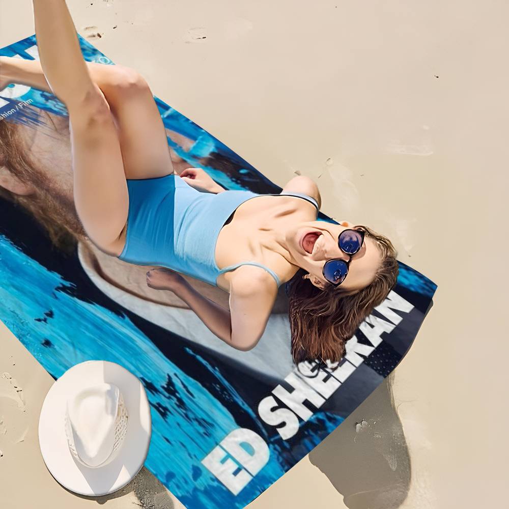Singer E-Ed Sheeran Anime Beach Swimming Towel Soft Absorbent Washcloth Children's Gifts for Kids Travel Camping Gym