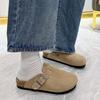 New women's autumn and winter fashion platform Birkenstocks casual half-drag fashion versatile and durable bag head slippers