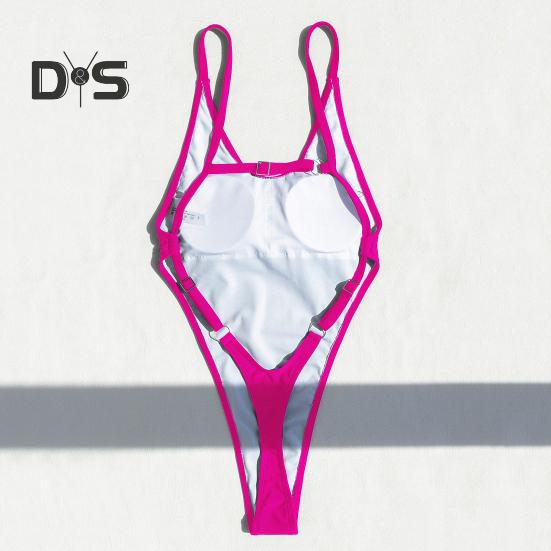 Dámské sexy monokiny plavky s výstřihem do V, bez rukávů, design bez zad, jednodílné bikiny střih zlepšující postavu