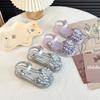 Girls Summer Korean Princess Sandals, Large Bow Sparkling Rhinestone Soft Sole Dance Shoes for Kids