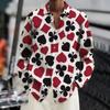 Fashion Shirt Lapel Casual Men's Graffiti Ink Painting Flower Butterfly Outdoor Retro High Quality Material Top Plus Size