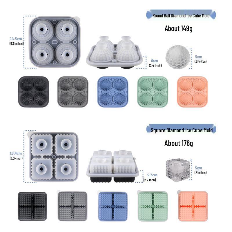 Silicone Ice Hockey Mold - Hand Grenade and Rhombic Ice Stick for Whiskey