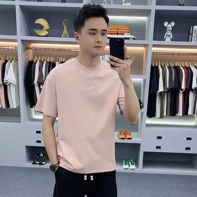 Fashion Trend Short Sleeve T-Shirt Men'S Simple Trend Brand Letter Embroidery Crew Neck T-Shirt Casual Men'S Trend