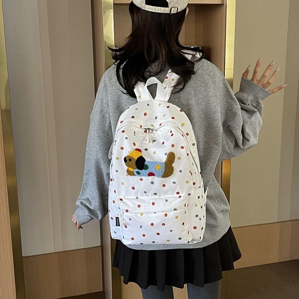 Travel Women's Backpack Large Capacity Student School Bag Fashion Puppy Print Backpack  Girls