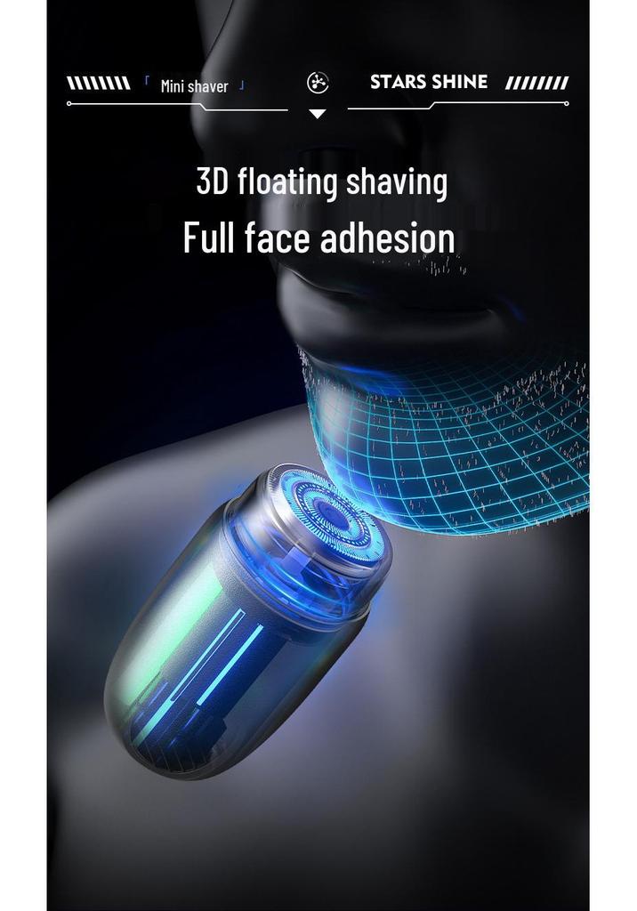 Mini Portable Electric Shaver for Men - Steel Beard & Hair Removal