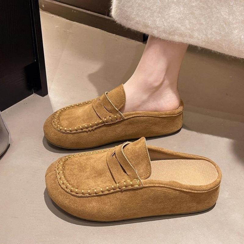 New Women's Shoes with Thick Soles, Versatile, Breathable and Casual, Can Be Worn with One Foot and Half A Drag
