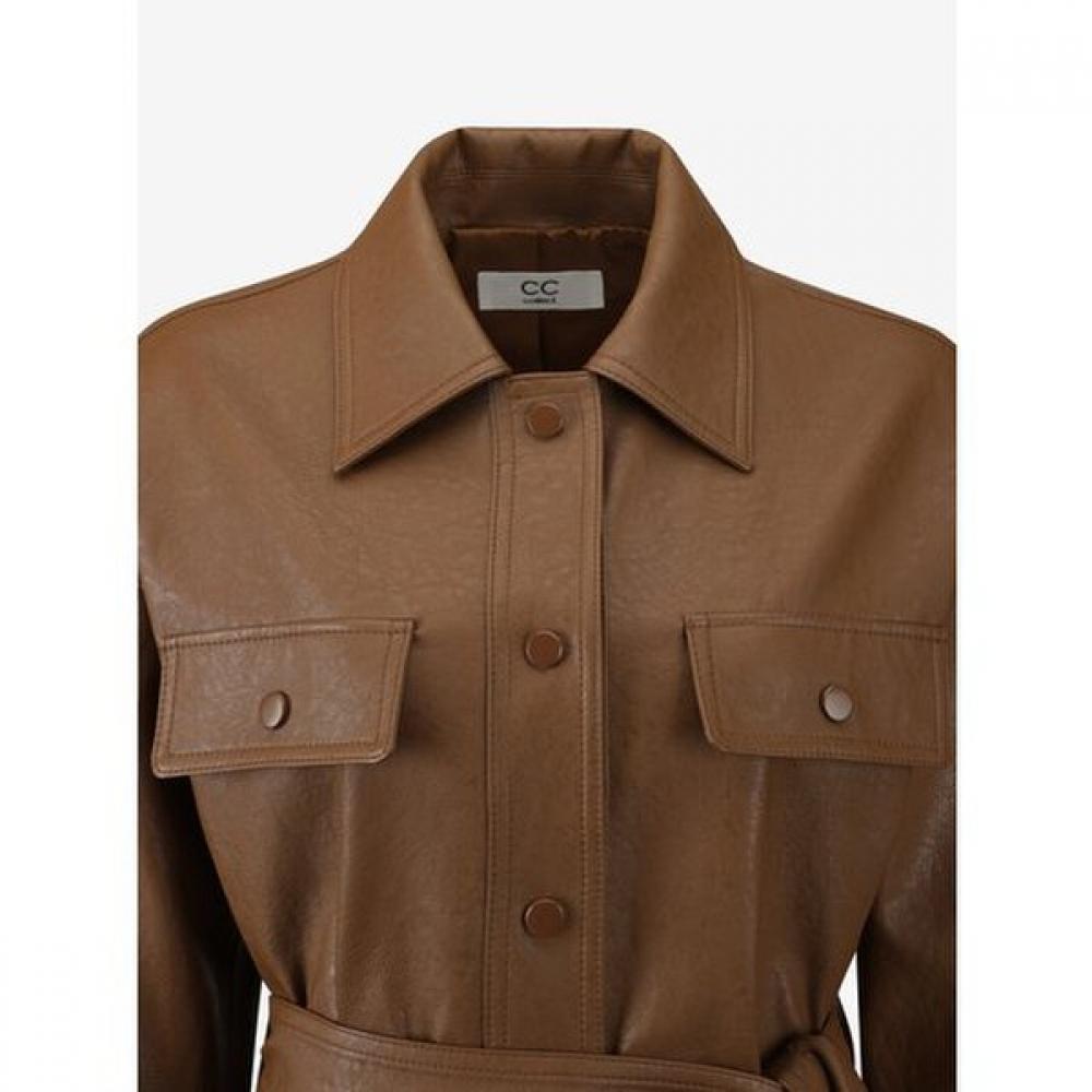 Cc Collect Belted Faux Leather Jacket C263psf154