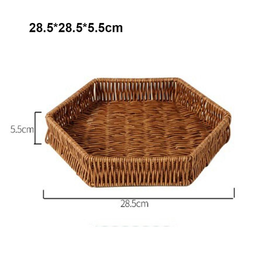 Neue Härte Rattan Weide Geflochtene Servierkörbe Handgeflochten Khaki Brot Obst Gemüse Korb mit Griff 10 Stile Pizza Tablett