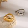 Charm Luxury 18k Gold Stainless Steel Smooth Wave Irregular Ring For Unisex Waterproof Anti Allergic Jewelry Gift