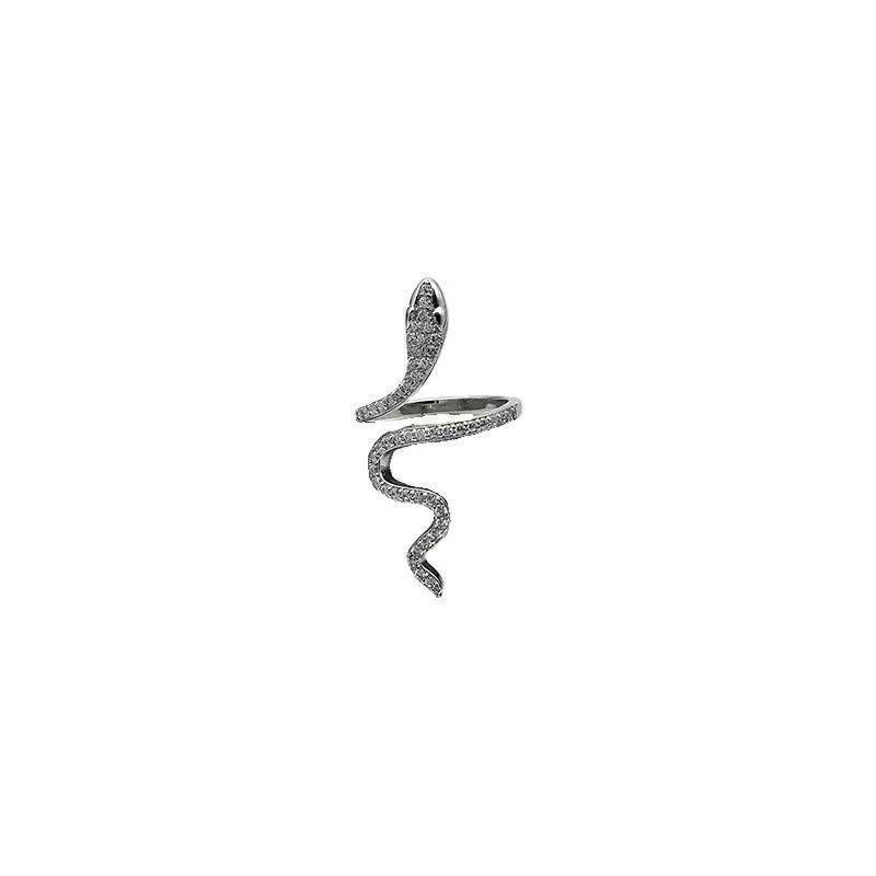 Luxury Diamond Snake Ring for Women - Adjustable Statement Piece