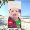 Prosop de Plajă Meme Amuzant John Pork is Calling Absorbant de Apă Elimină Transpirația Moale Confortabil Ideal Accesorii pentru Piscină și Plajă