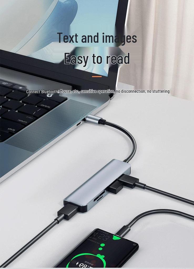 Five-in-One USB 3.0 Docking Station with Card Reader and Laptop Interface Expander