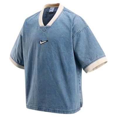 Denim Korte Mouw Basketbal Ronde Hals T-shirt Heren Tops HV1919