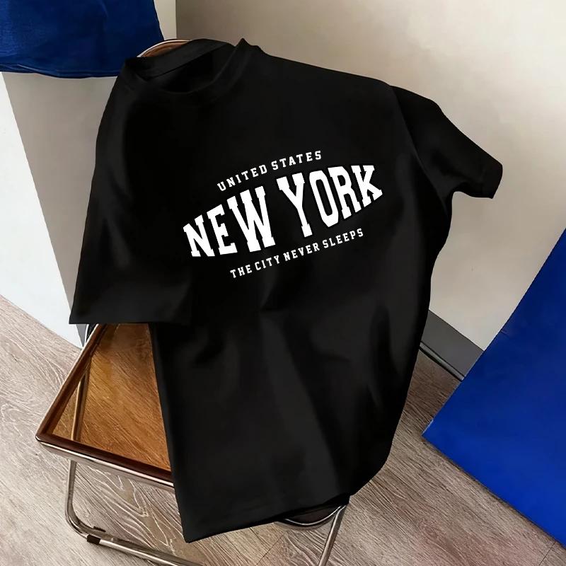 Mens Tshirt City Vibe Fashion Print Streetwear Top 2026 Spring Summer Daily Casual Sports Crew Neck Pure Cotton Tees Oversize
