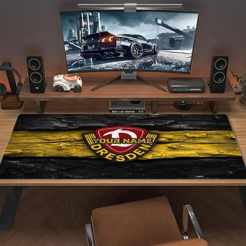 Dynamo Dresden Custom Name Large Size Mouse Pad Large Gaming Table Cushion Non-slip Laptop Tablet Big Mousepad XXL Mat Mini PC Playmat With Lock Edge