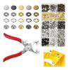 Set of 100 Metal Buttons with Clips, Kit