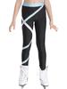 Girls Colorblock Leggings Close Fitting Stretchy Ice Skating Pants Sport Bottoms