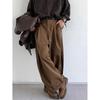 Vintage Braune Baggy Cargohose Herren Koraen Harajuku Anzughose Büro Casual Hose Weites Bein Arbeit