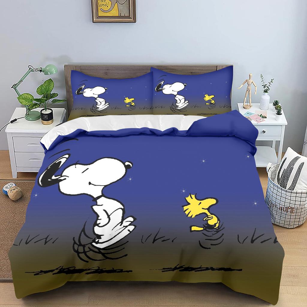Snoopy Quilt Cover for Teen Kids Bedroom Skin-Friendly Breathable Cute Printed Comforter Warmth Bedding Cartoon New Design