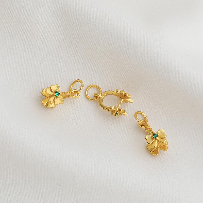 Gold-Plated Zirconia Butterfly Pendant Clip-On Jewelry Accessory