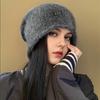 Korean High End Plush Cold Hat for Women In Autumn and Winter Big Head Circumference Retro Pile Hat Showing Face Small Warm Hat