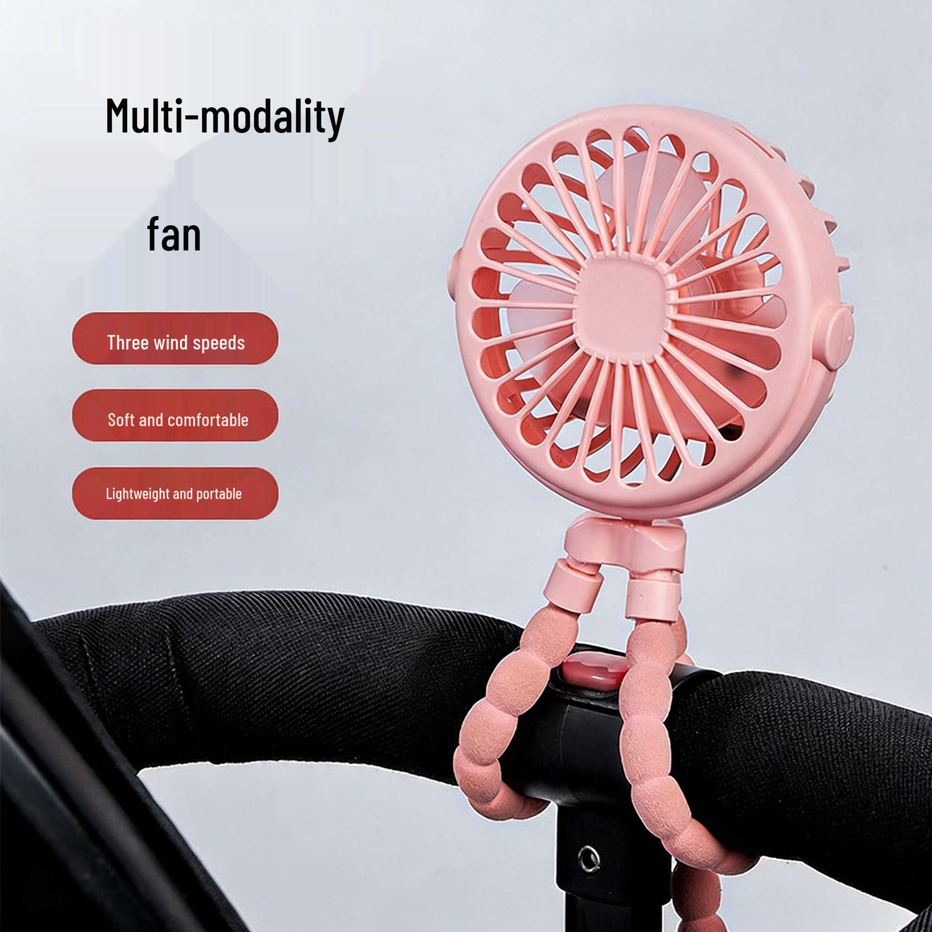 Octopus 2026 Mini USB Rechargeable Electric Fan for Office & Outdoor Use 3-speed Wind Adjustment