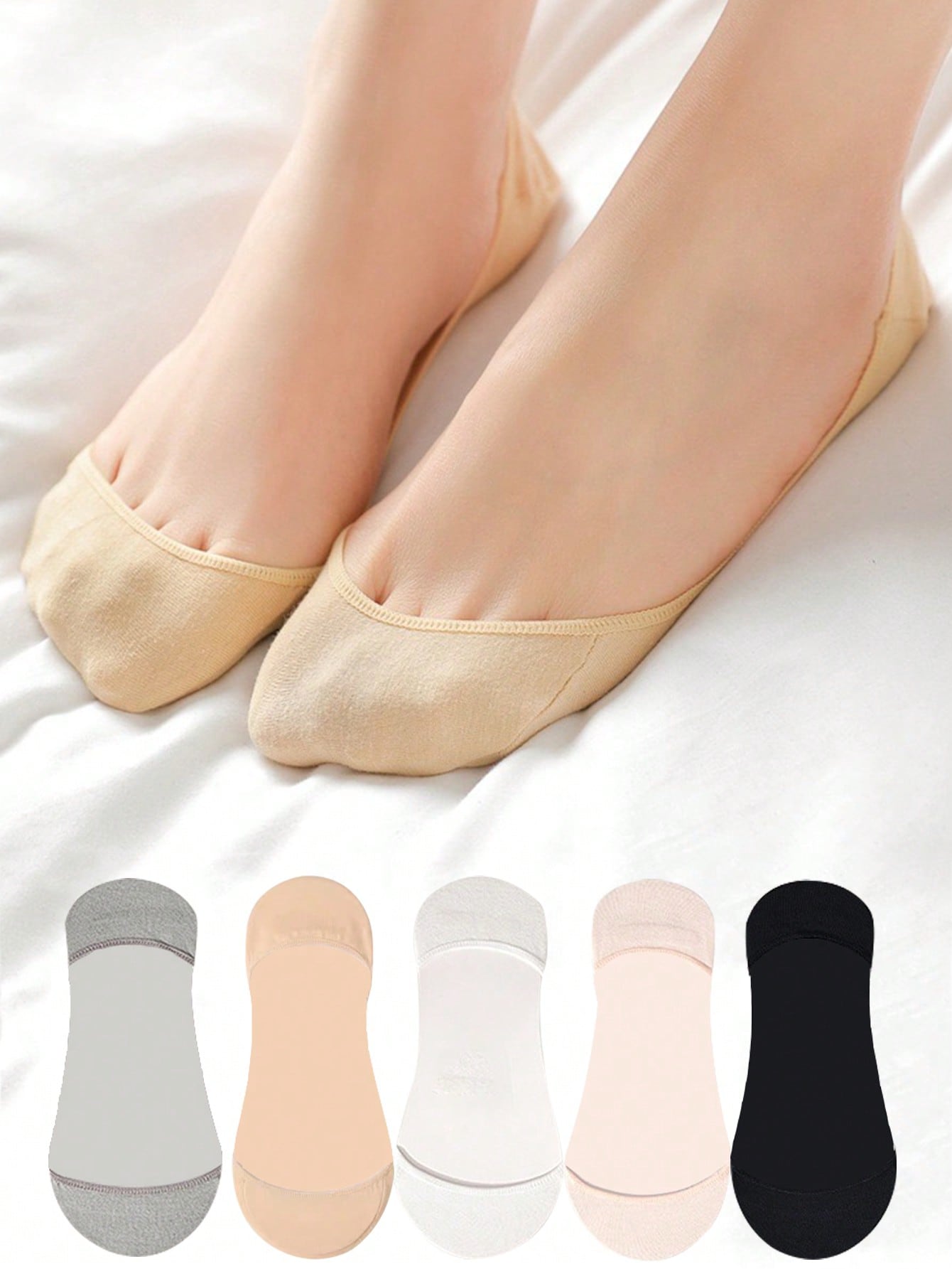 

5 Pairs Women s Socks Soft Breathable Ankle Short Socks Spring Summer Solid Color White Black Anti-Slip Boat Sock Christmas Gift United States
